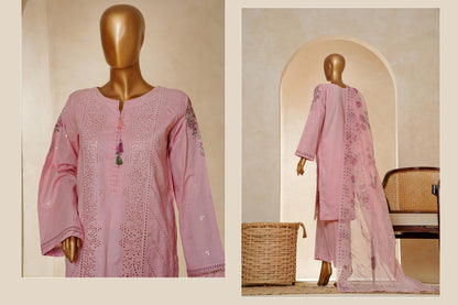 MUSE Embroidered Slub Cotton With Fancy Embroidered Duppatta 3 Pcs