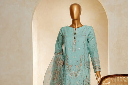 MUSE Embroidered Slub Cotton With Fancy Embroidered Duppatta 3 Pcs