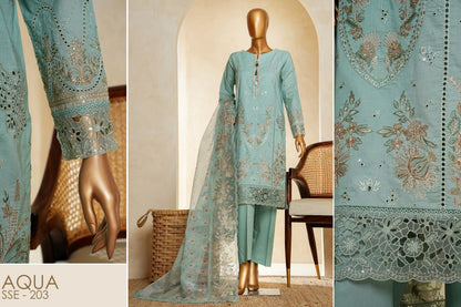 MUSE Embroidered Slub Cotton With Fancy Embroidered Duppatta 3 Pcs