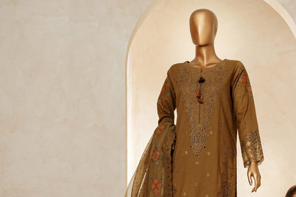 MUSE Embroidered Slub Cotton With Fancy Embroidered Duppatta 3 Pcs