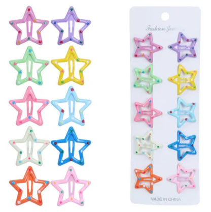 10 Pcs star pins card