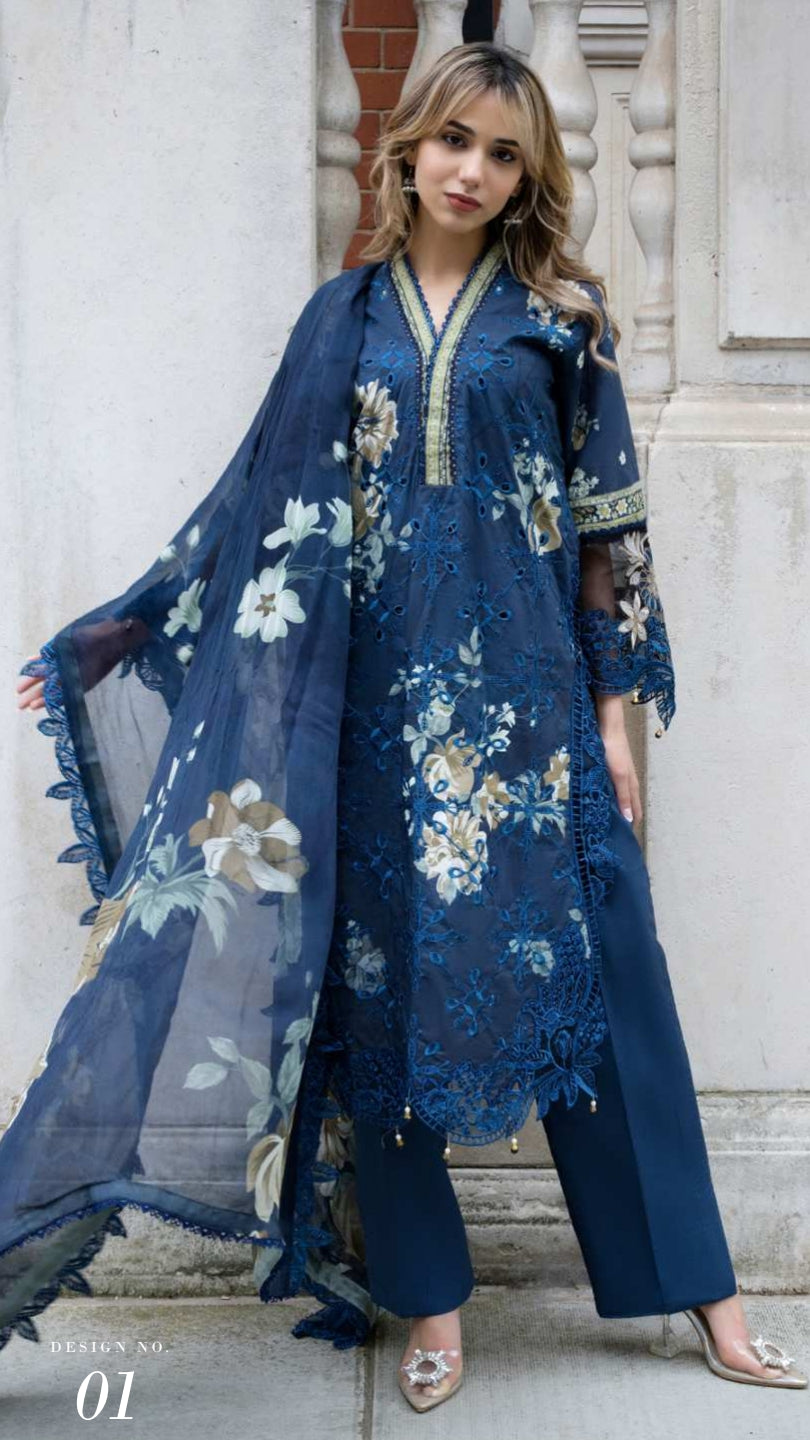 ALZOHAIB SUNSHINE BLOOM England Stories Embroidered Lawn