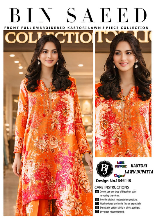 BJ Cotton With Lawn Dupatta