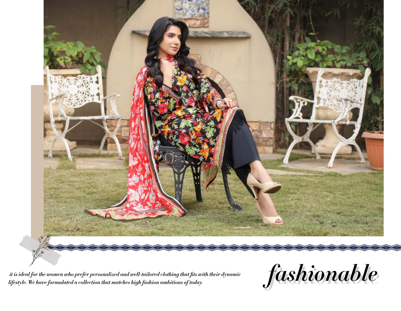 Bin Naeem DIGITAL PRINTED LAWN platinum
