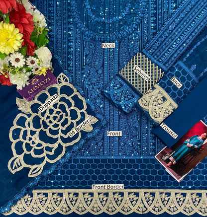 Azure Chiffon Embroidered  Collection
