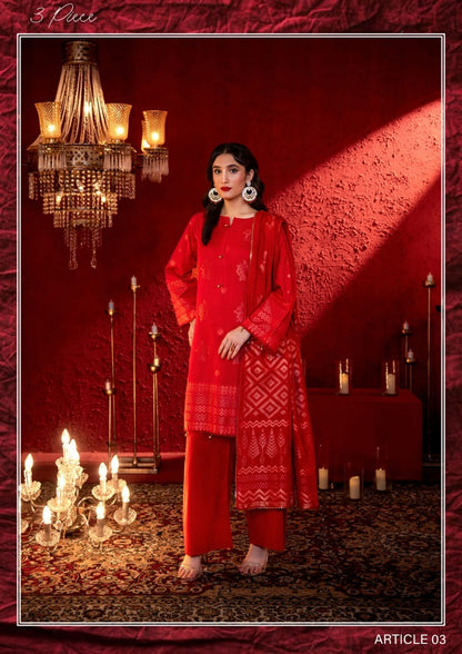 JACQUARD Premium Broshia Banarsi Jacquard Lawn Collection DROP-1