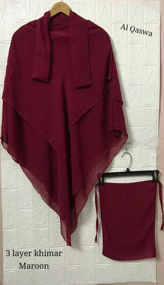 3PCS LAYER HIJAB SET