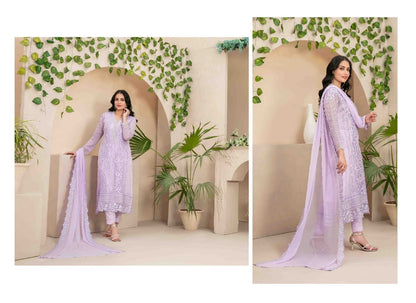 ZAURA SEMI STITCHED CHIFFON BY TAWAKKAL