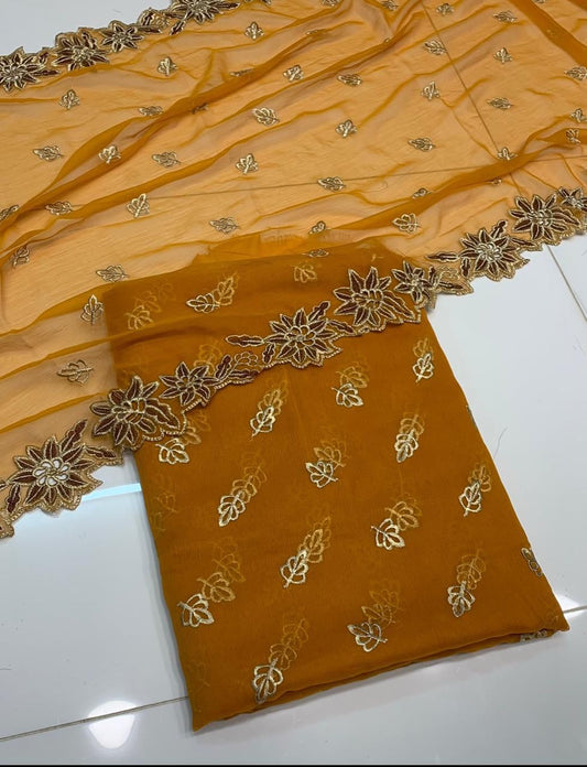 CHIFFON EMBROIDERED CUTWORK DUPATTA