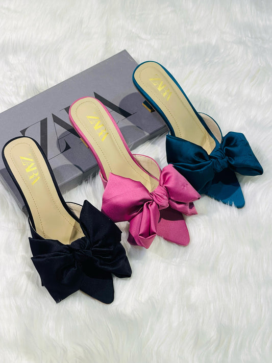 ZARA DOUBLE BOW HEELS