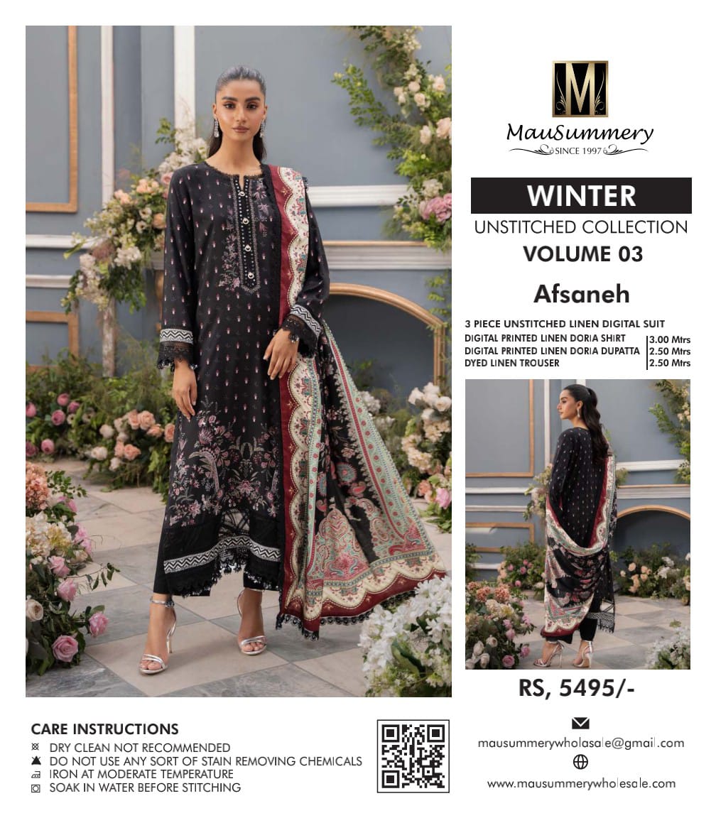 MAUSUMMERY Digital Printed Linen Bana Dora Collection