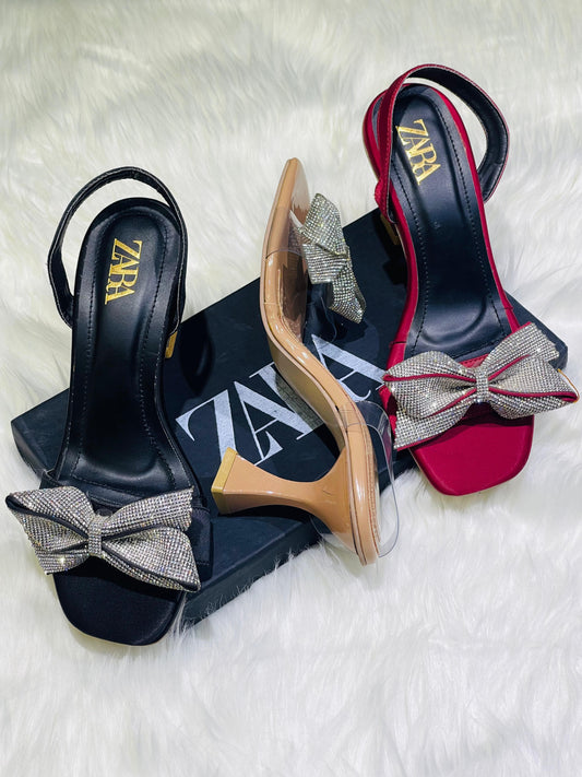 ZARA TRANS BOW HEELS