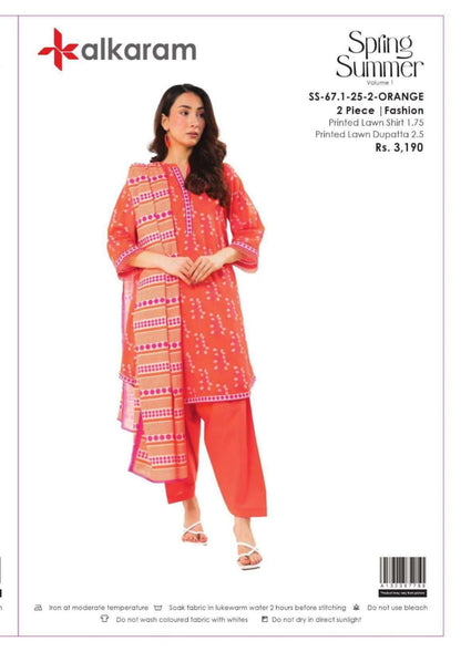 AL-KARAM 2 PC Shirt Dupatta