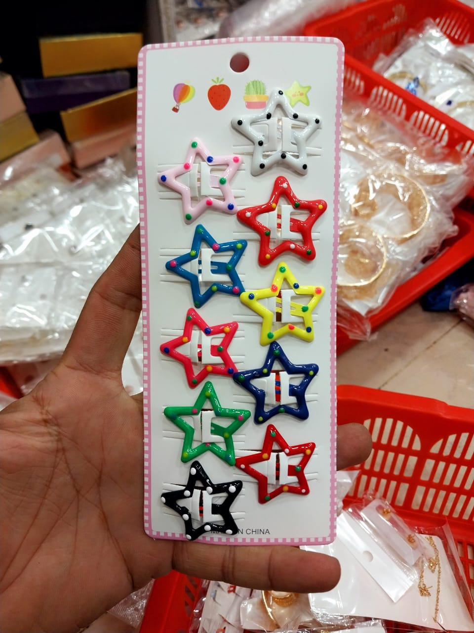 10 Pcs star pins card