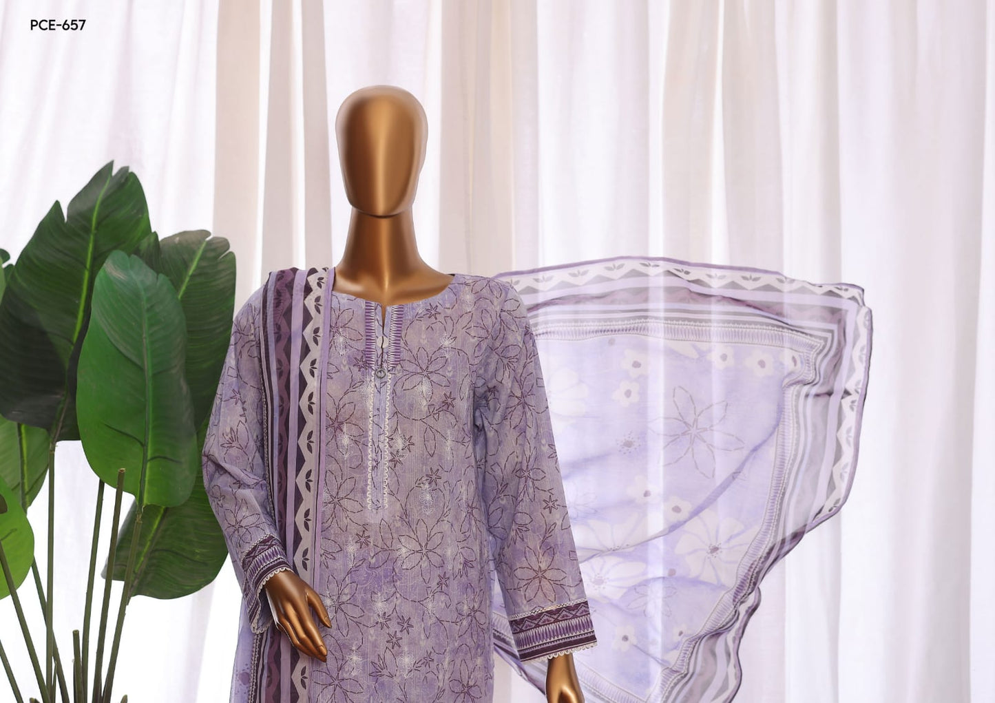 HZ PREMIUM CHIKANKARI WITH PRINTED BAMBER CHIFFON DUPATTA COLLECTION
