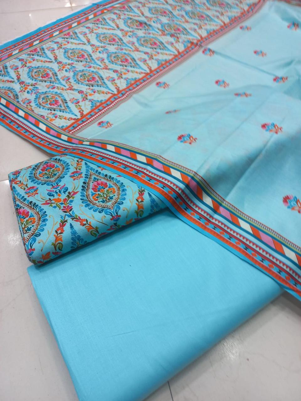 Mix Brand 3 Pcs Printed Cotton Lawn