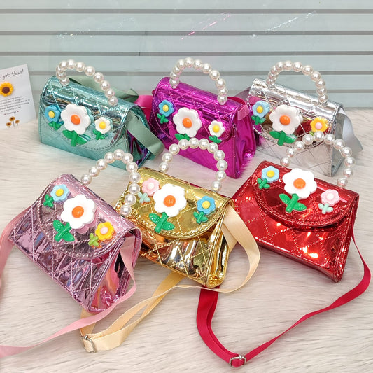 Disney Shinny Flowers Small Bags For Girls