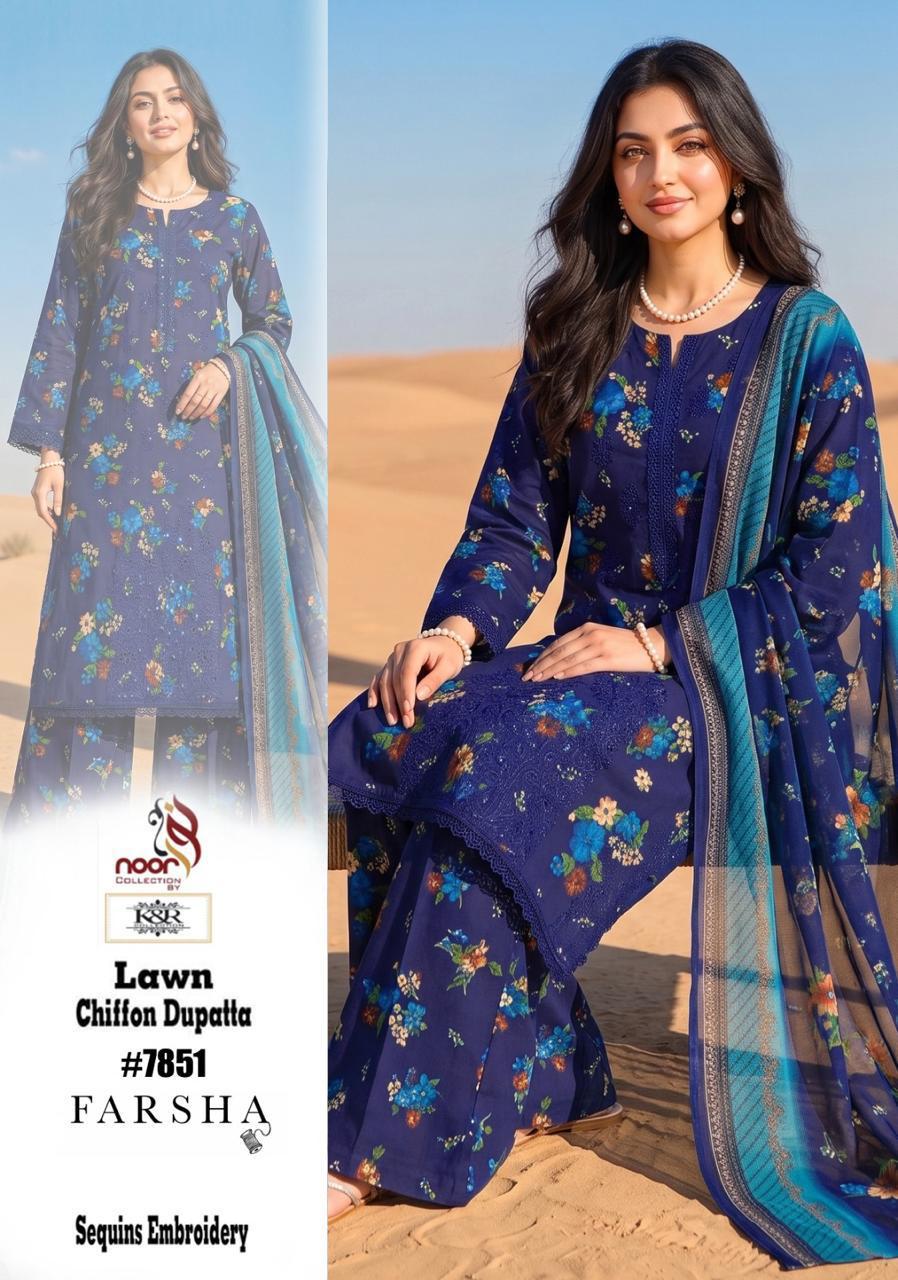 K&R Lawn Shirt with Sequence Embroidery