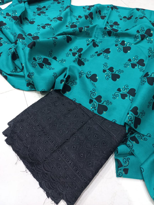 Printed 2 Pcs With Chikan Trouser