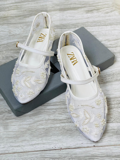 ZARA EMBROIDERED PUMPS