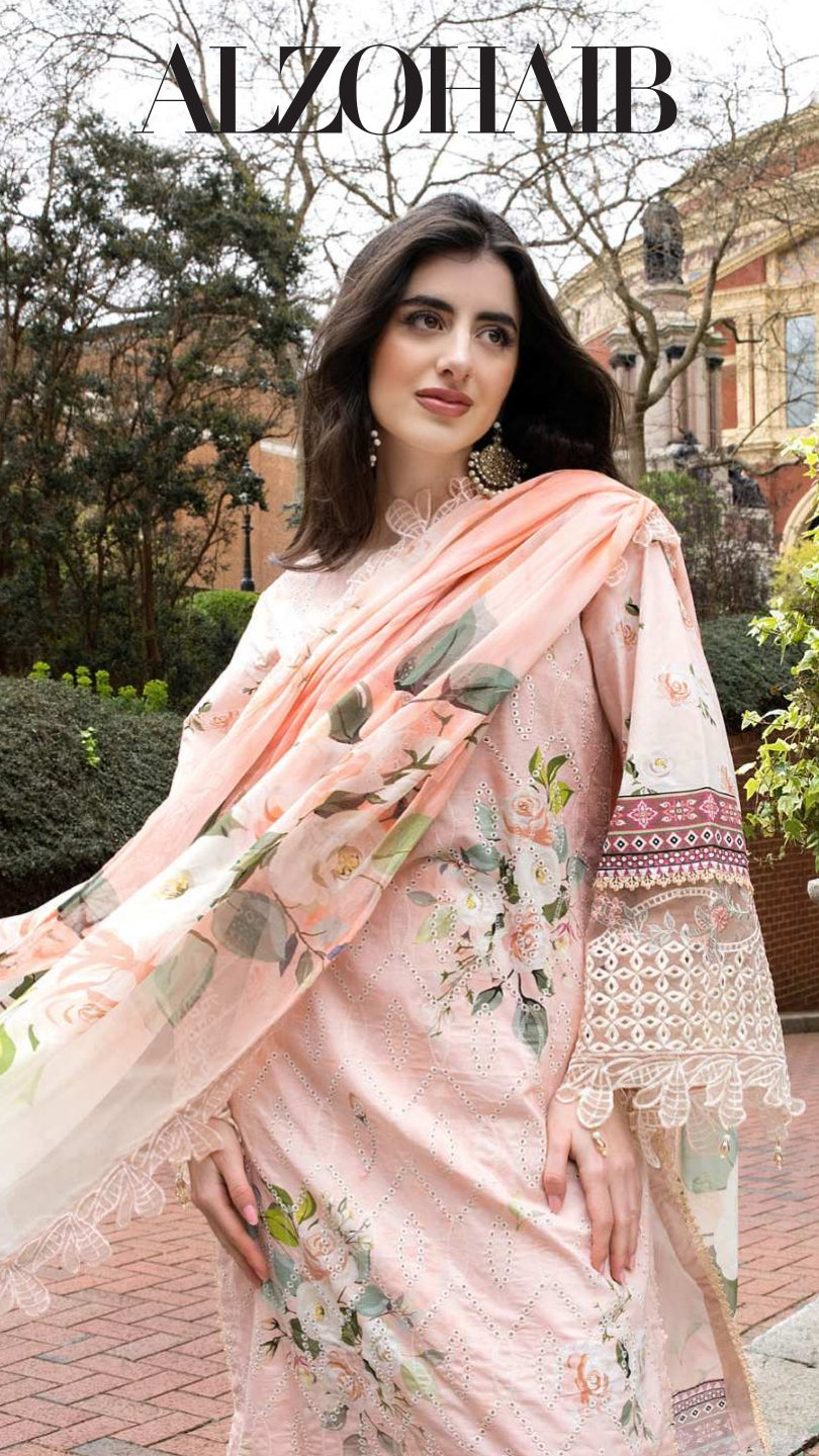 ALZOHAIB SUNSHINE BLOOM England Stories Embroidered Lawn