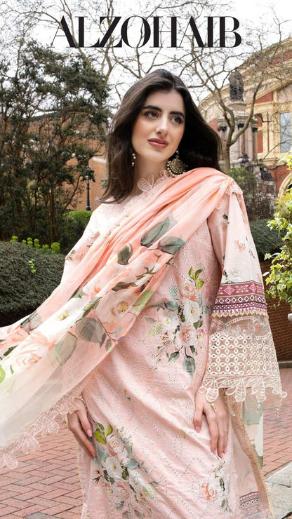 ALZOHAIB SUNSHINE BLOOM England Stories Embroidered Lawn