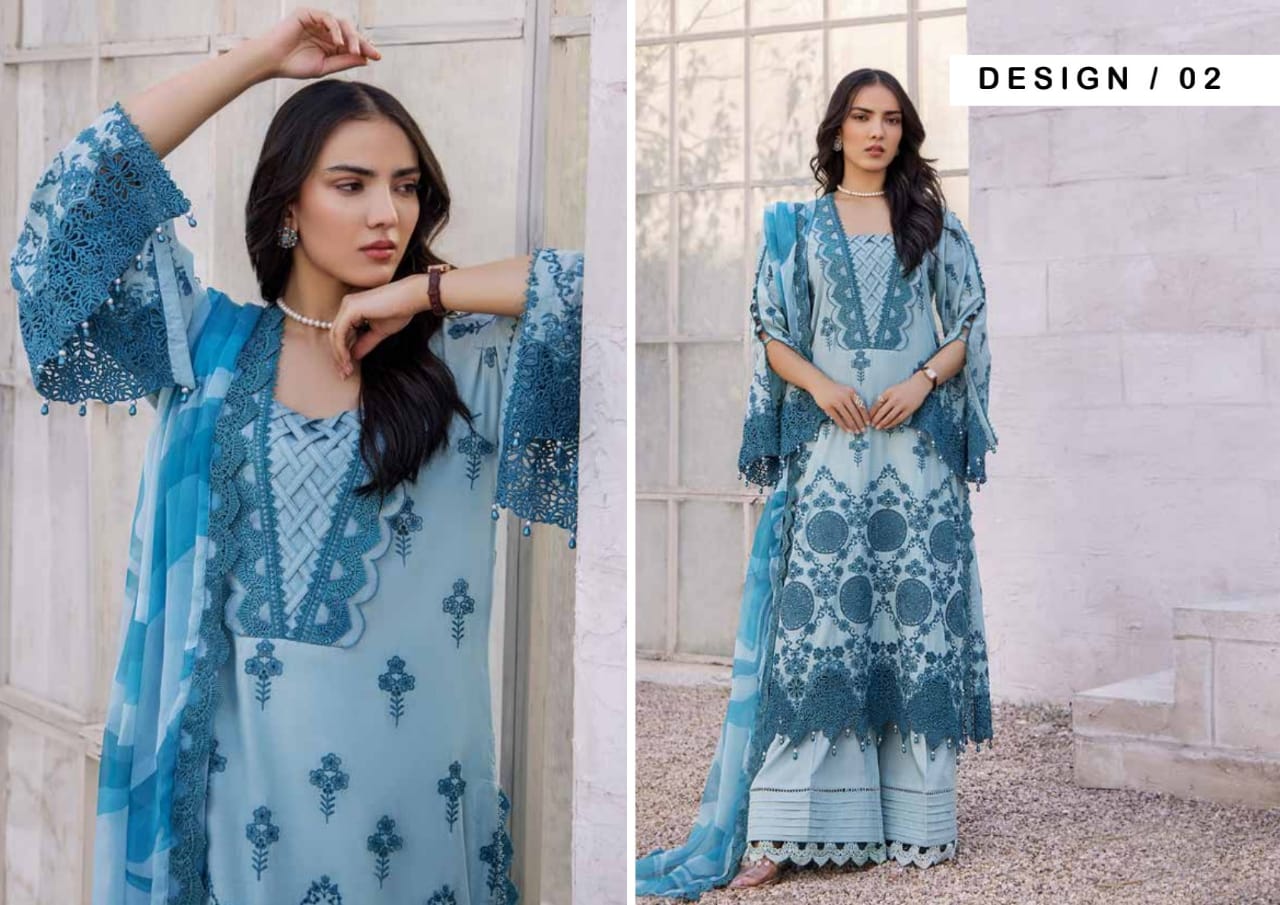 Adan's Lasserkari Unstitched Lawn'25