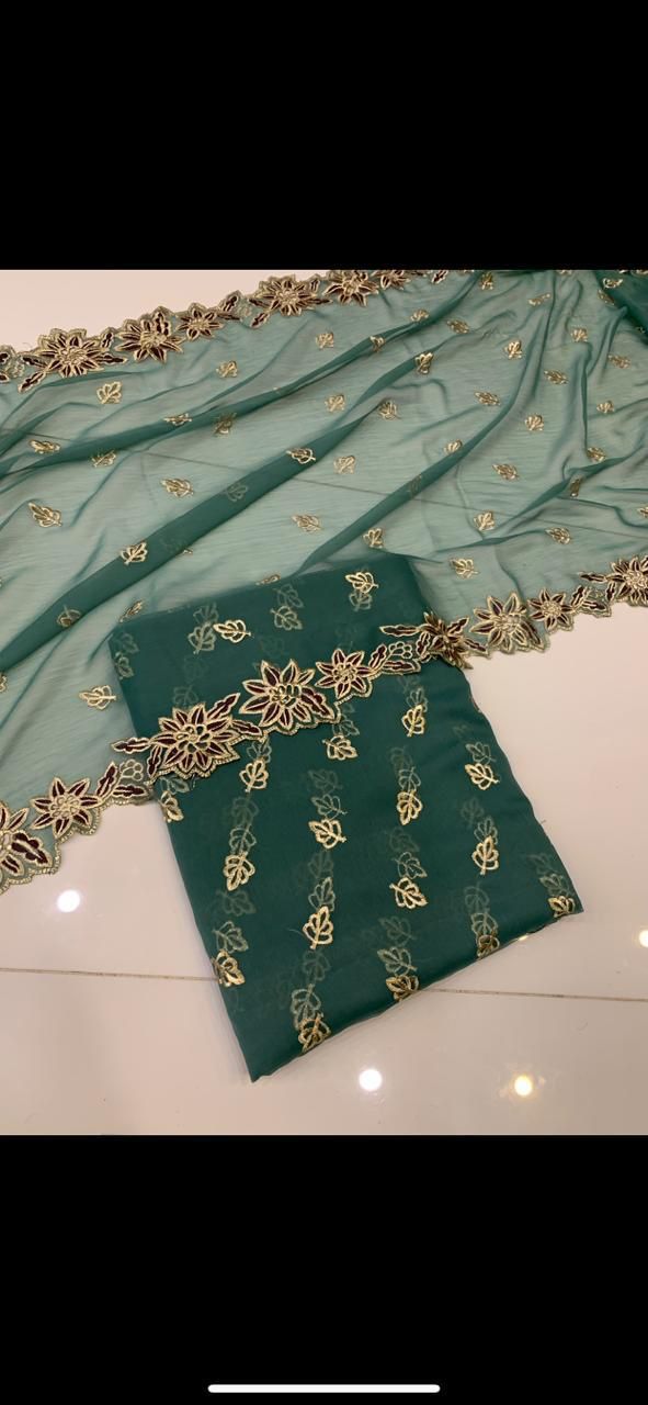 CHIFFON EMBROIDERED CUTWORK DUPATTA