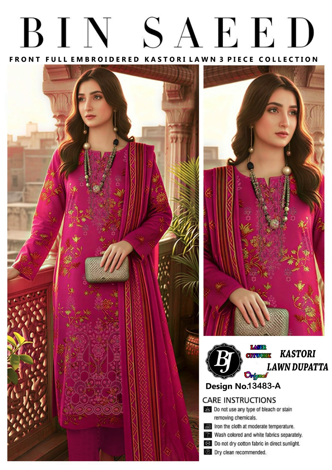BJ Cotton With Lawn Dupatta