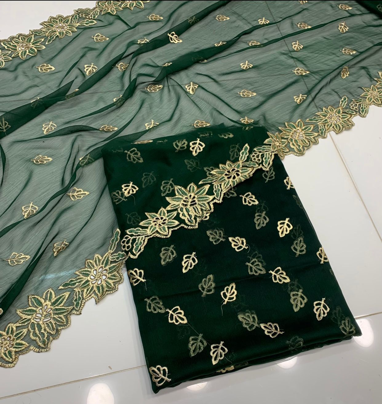 CHIFFON EMBROIDERED CUTWORK DUPATTA