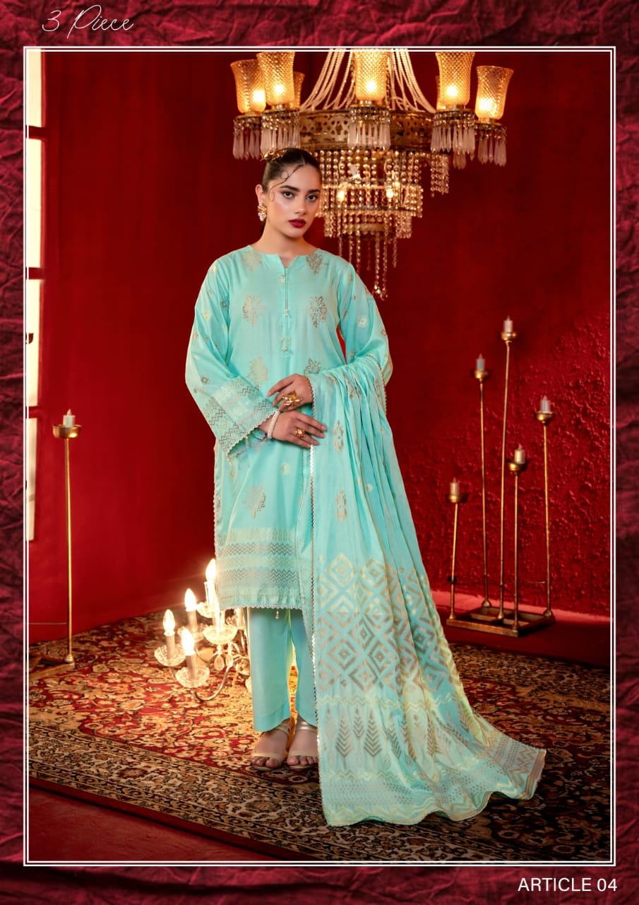 JACQUARD Premium Broshia Banarsi Jacquard Lawn Collection DROP-1