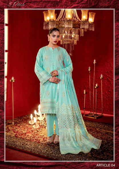 JACQUARD Premium Broshia Banarsi Jacquard Lawn Collection DROP-1