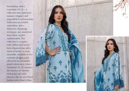 Adan's Lasserkari Unstitched Lawn'25