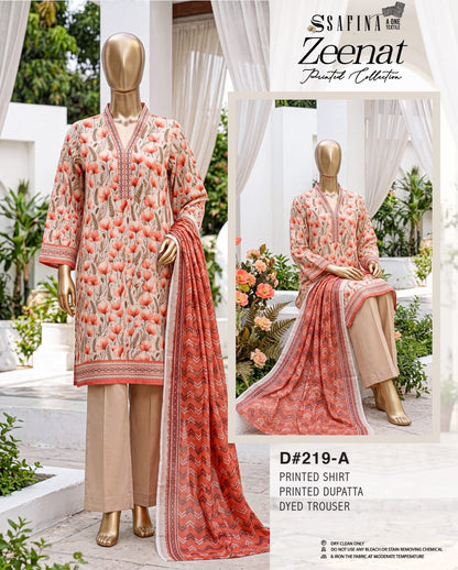 SAFINA Zeenat Digital Printed Lawn 3 PIECE Collection 2026