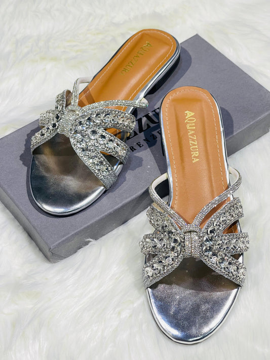 AQUAZZURA EMBROIDERED FLATS
