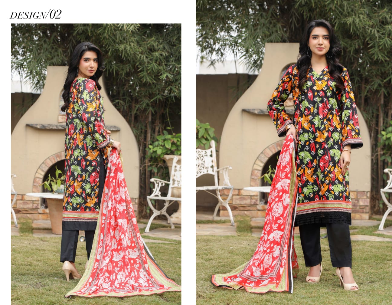Bin Naeem DIGITAL PRINTED LAWN platinum