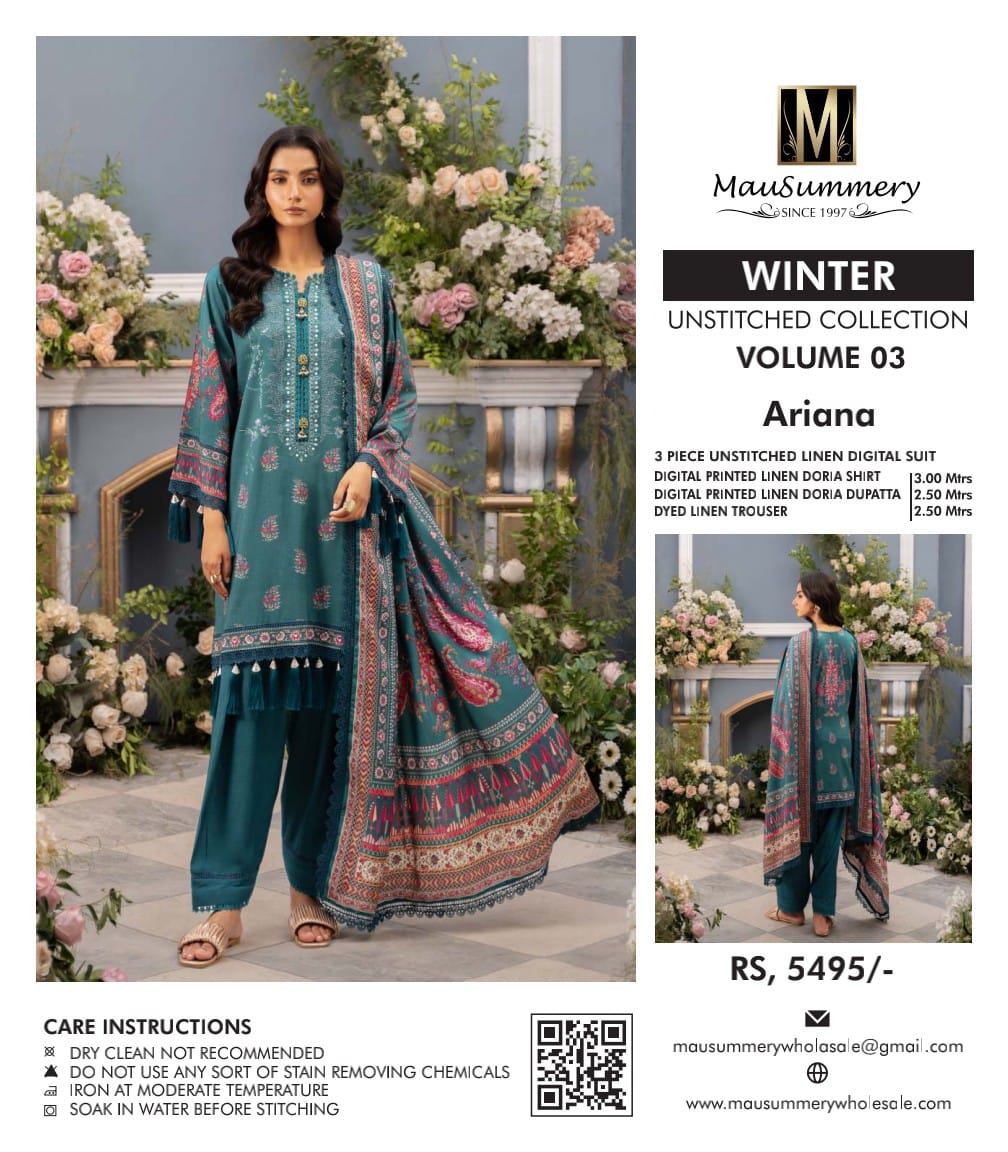 MAUSUMMERY Digital Printed Linen Bana Dora Collection