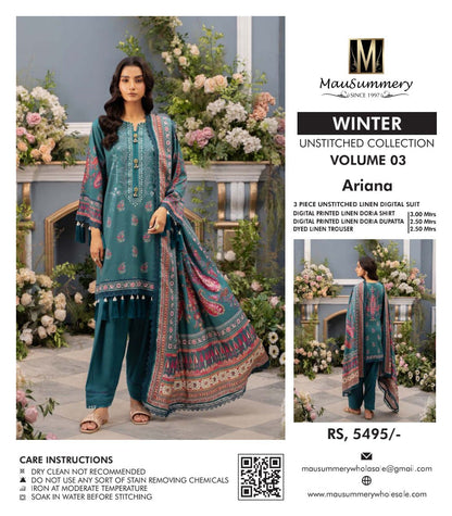 MAUSUMMERY Digital Printed Linen Bana Dora Collection