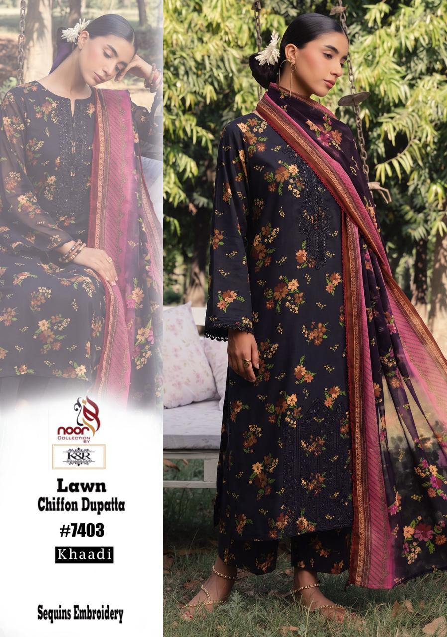 K&R Lawn Shirt with Sequence Embroidery