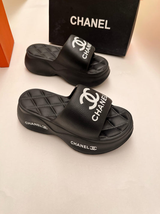 CHANEL  IMPORTED PLATFORM FLIPFLOPS