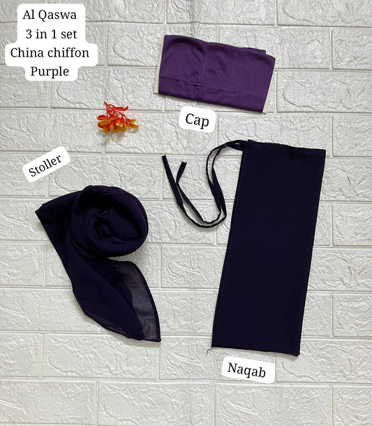 3 in 1 deal cap + niqab + stoler