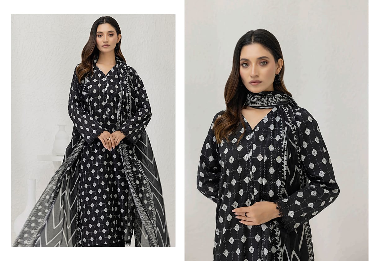 REGALIA BLACK & WHITE Digital Premium Printed Lawn Collection