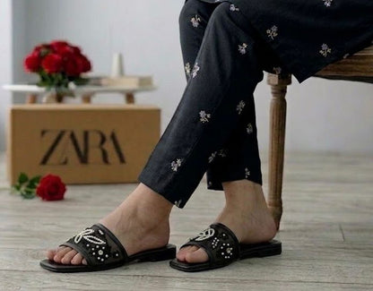Zara embroidery slipper
