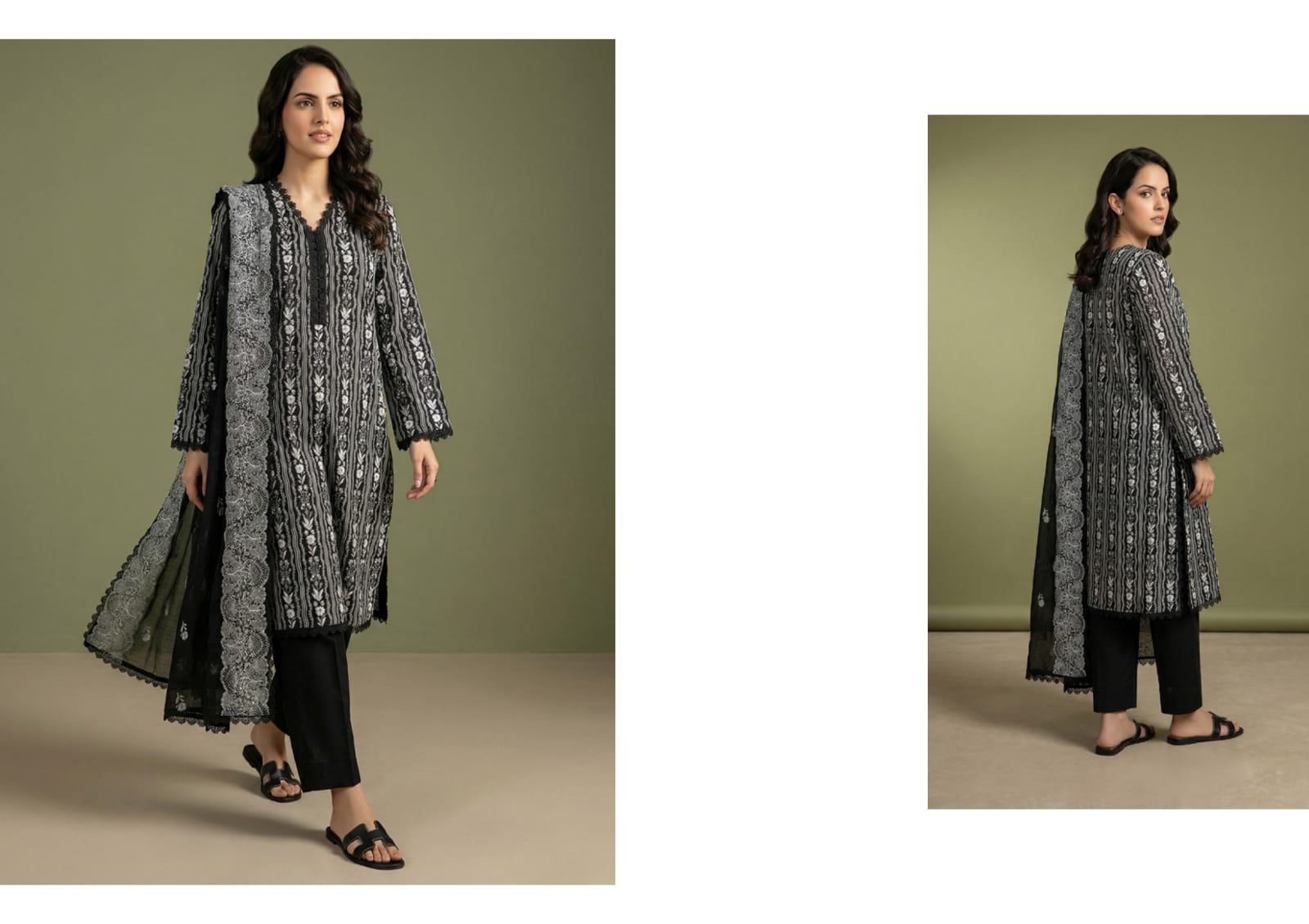 BLACK & WHITE DIGITAL PRINED LAWN COLLECTION 2026