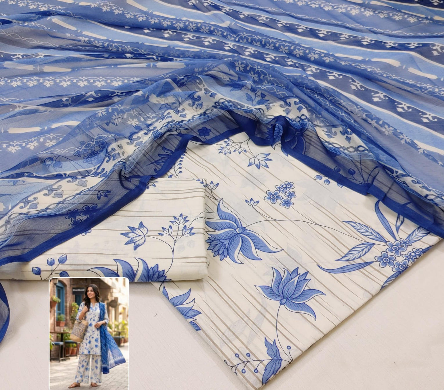 Printed Lawn With Chiffon Dupatta Collection