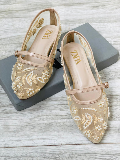 ZARA EMBROIDERED PUMPS