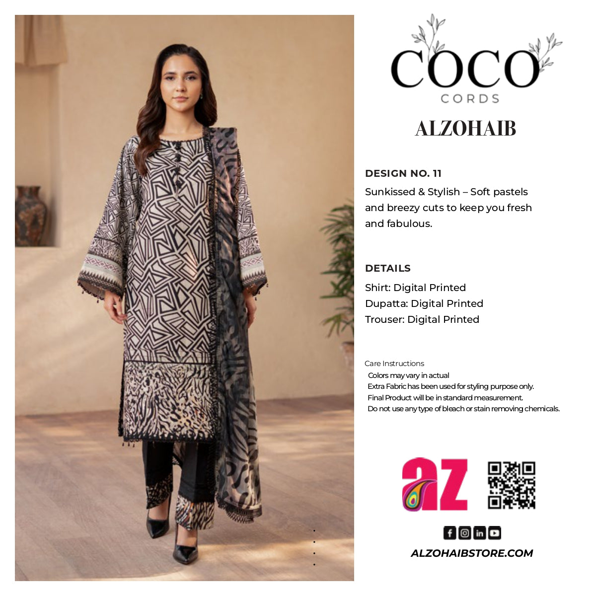 Coco CORDS Digital Printed Lawn