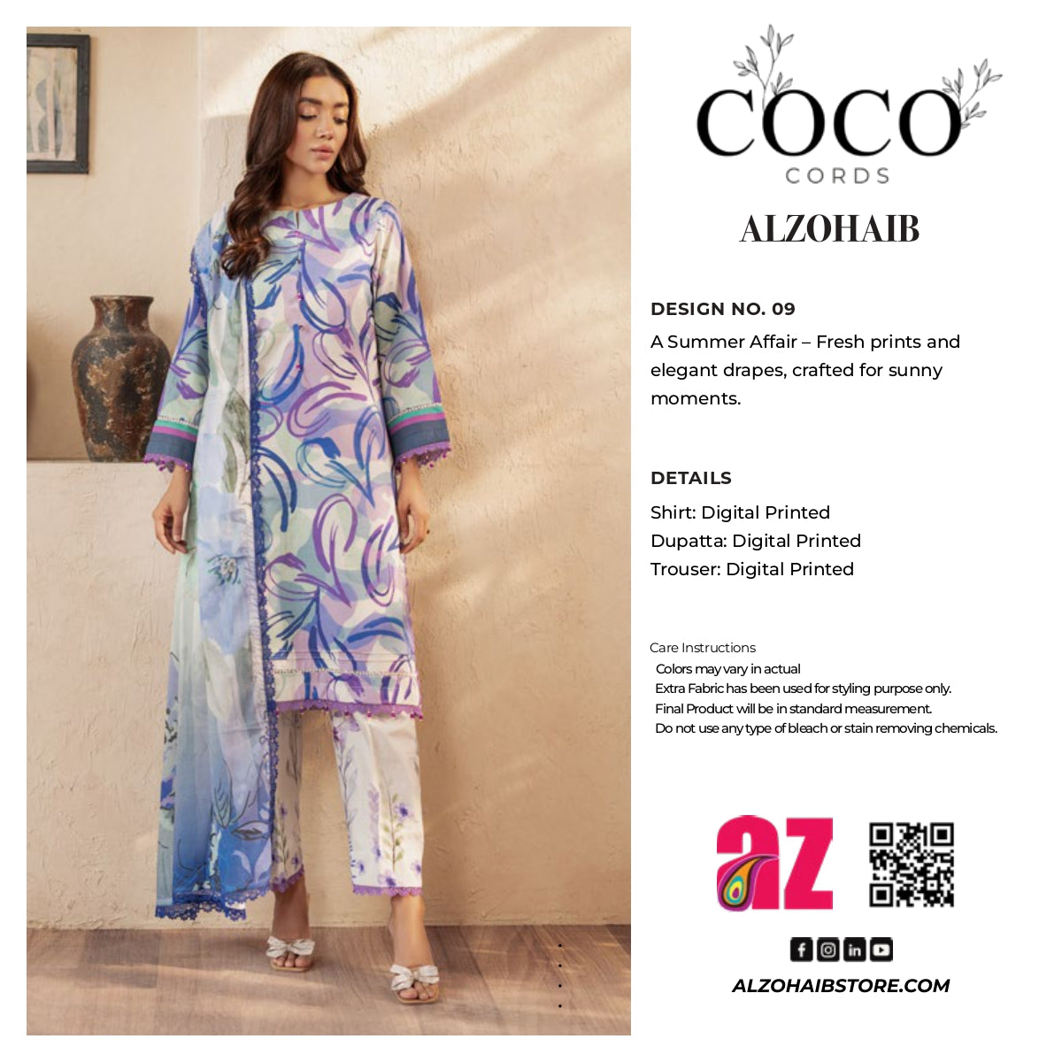 Coco CORDS Digital Printed Lawn