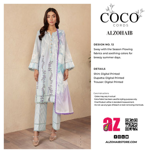 Coco CORDS Digital Printed Lawn