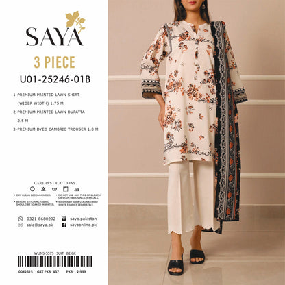 SAYA Lawn 3 Pcs COLLECTION